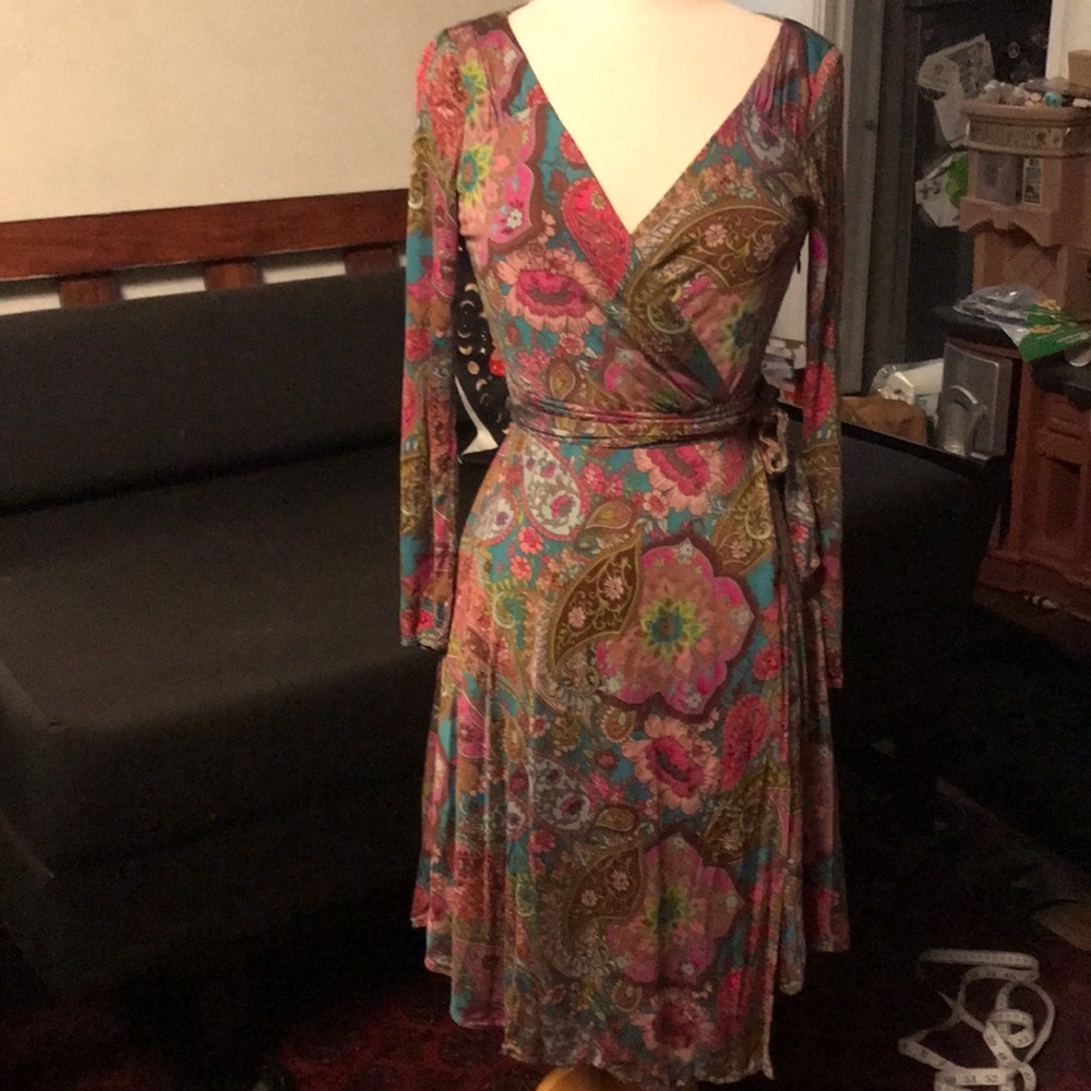 Silk floral and paisley dress
